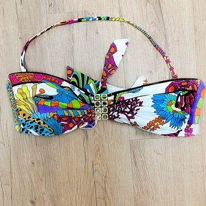 Trina Turk Bikini Top Sz. 12 Casa Blanca Print Floral Sea Life